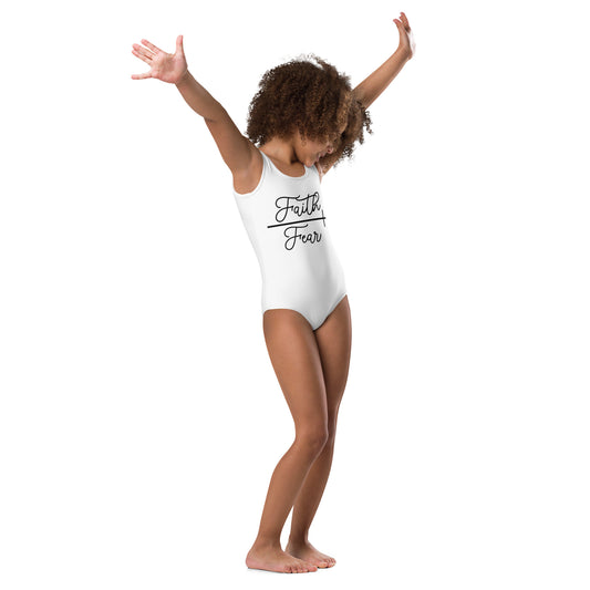 Faith Over Fear All-Over Print Kids Swimsuit