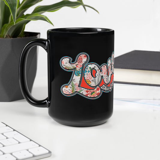 Love Like Jesus Black Glossy Mug