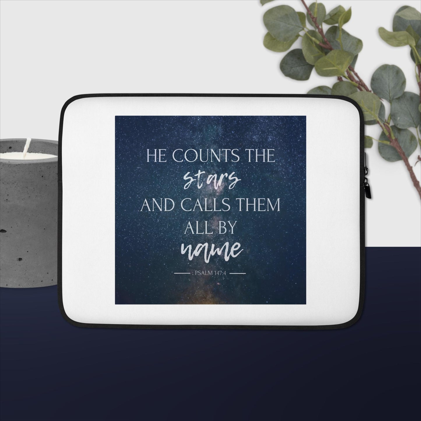 Psalm 147:4 He Counts The Stars Laptop Sleeve