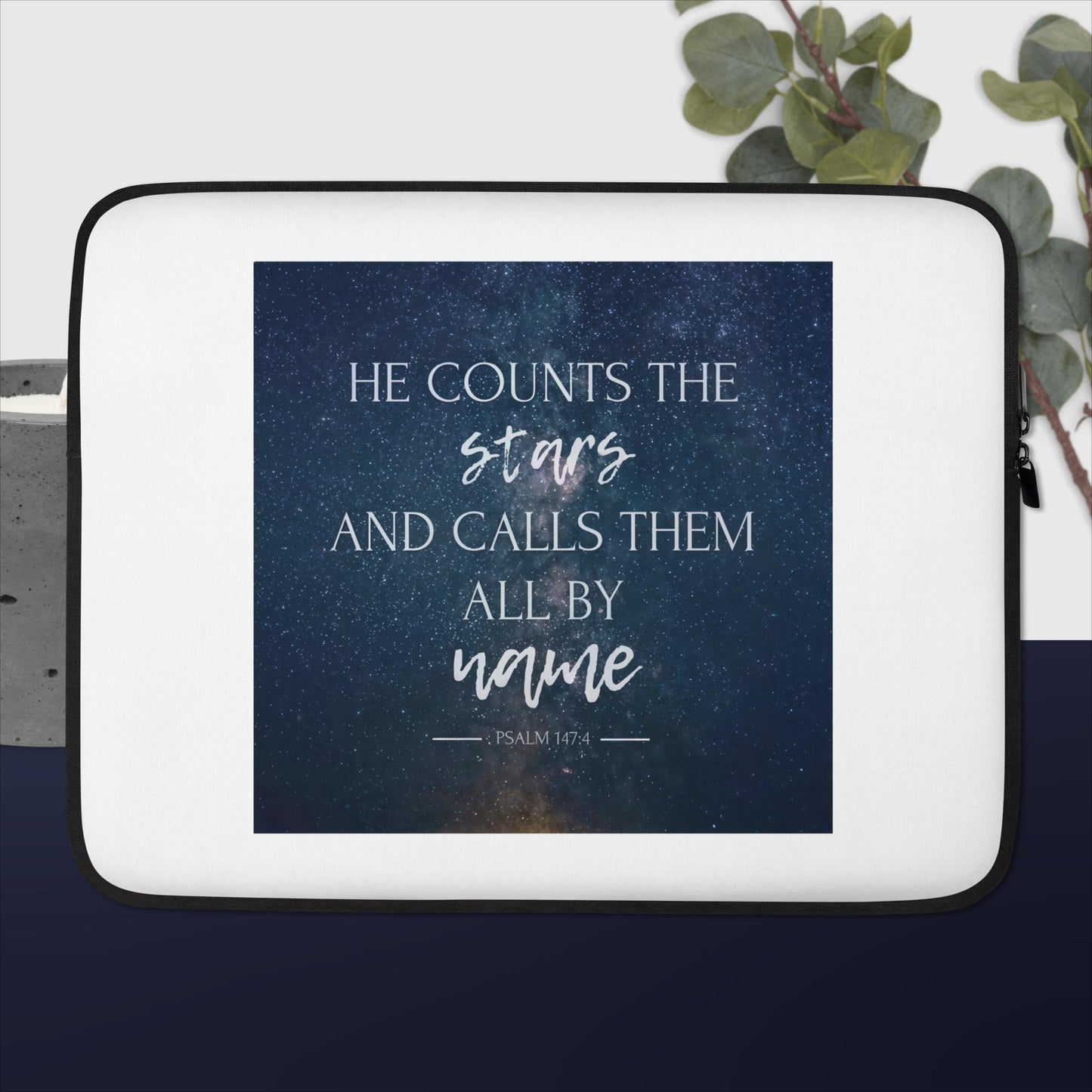 Psalm 147:4 He Counts The Stars Laptop Sleeve