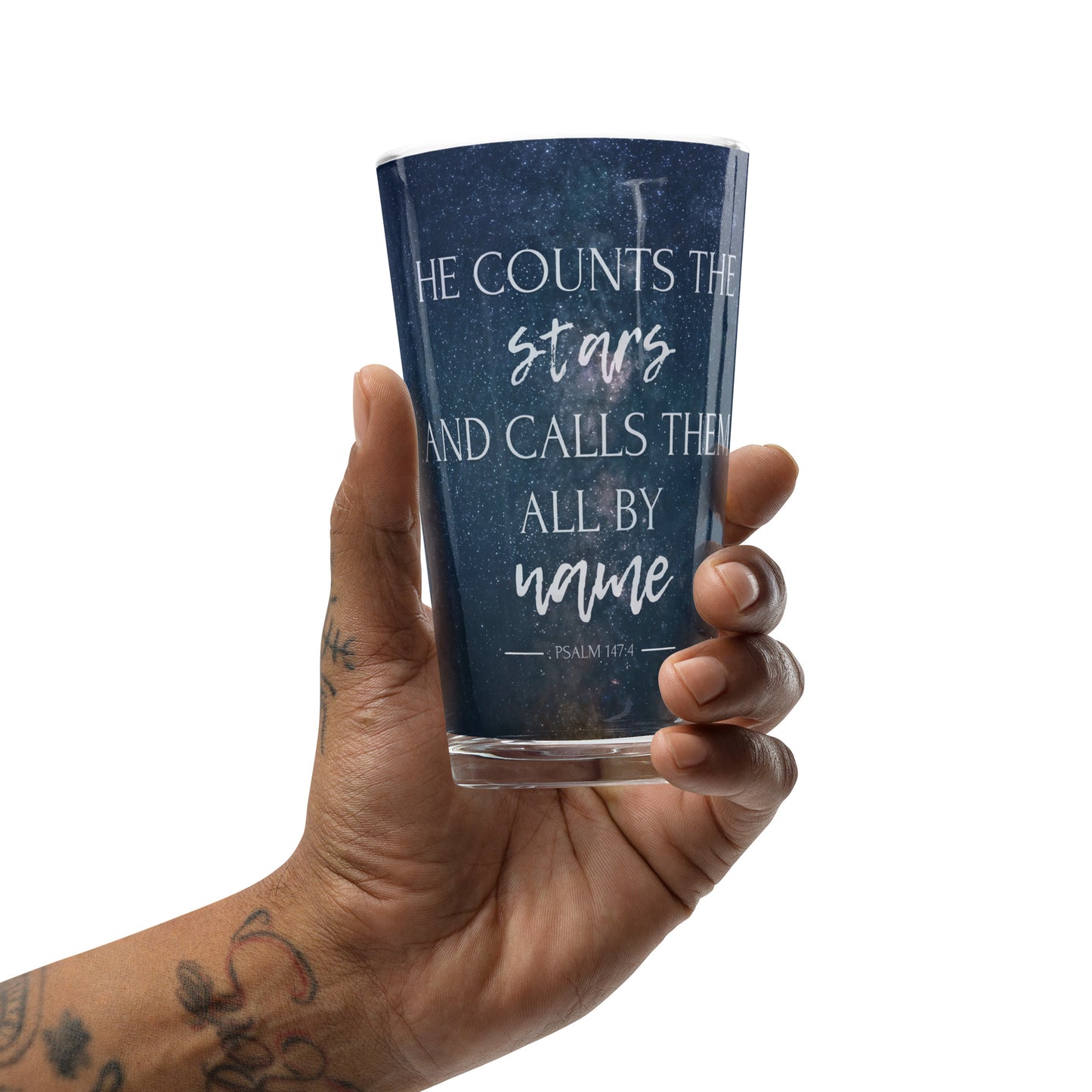 Psalm 147:4 He Counts The Stars Shaker Glass