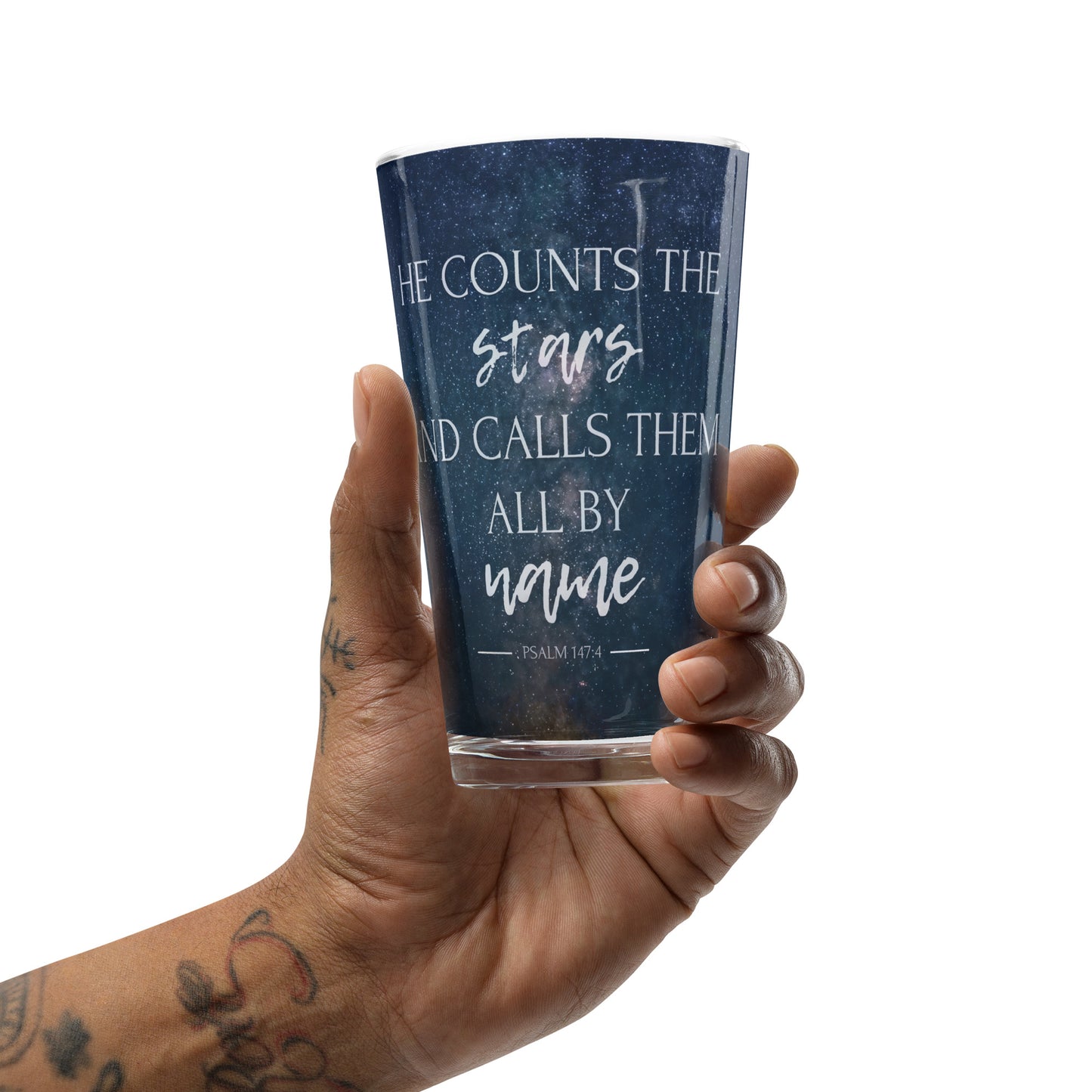 Psalm 147:4 He Counts The Stars Shaker Glass