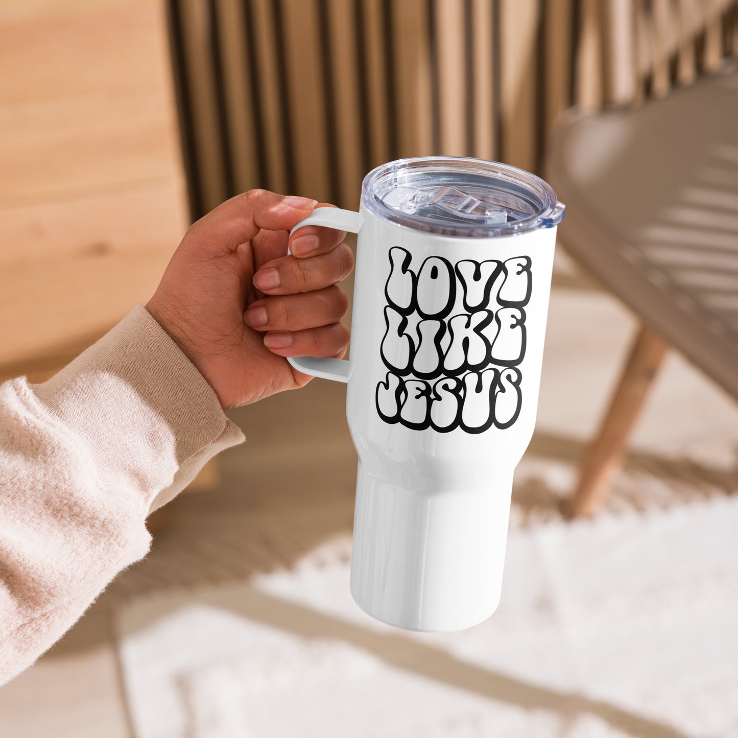 Love Like Jesus Travel Mug with Handle