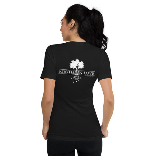 Ephesians 3:17-18  Rooted In Love Unisex Short Sleeve V-Neck T-Shirt