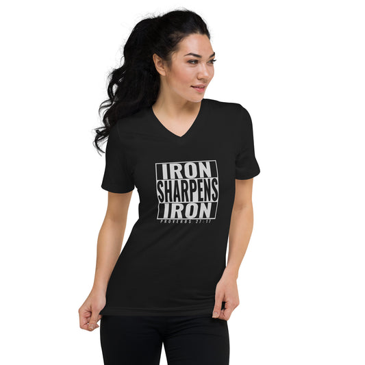 Iron Sharpens Iron Unisex Short Sleeve V-Neck T-Shirt