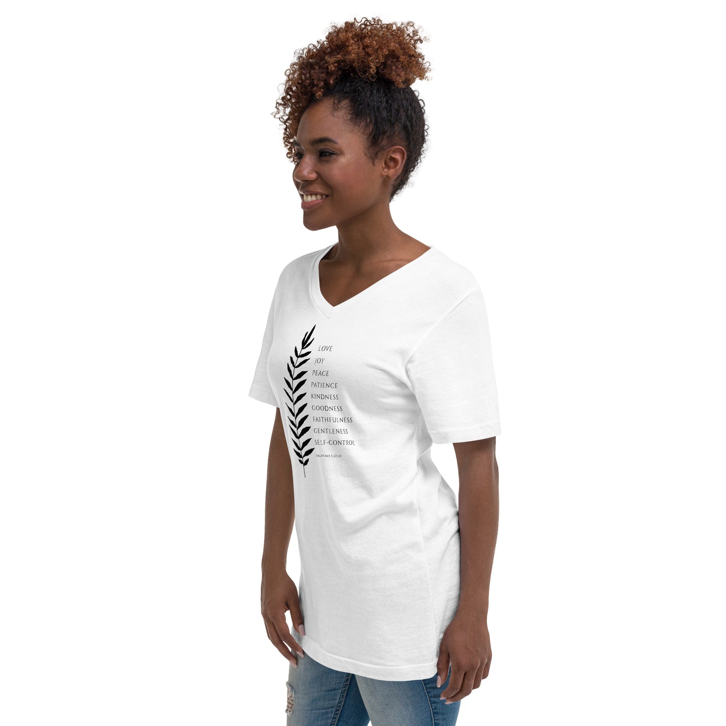 Galatians 5:22-23 Fruit of the Spirit Unisex Short Sleeve V-Neck T-Shirt