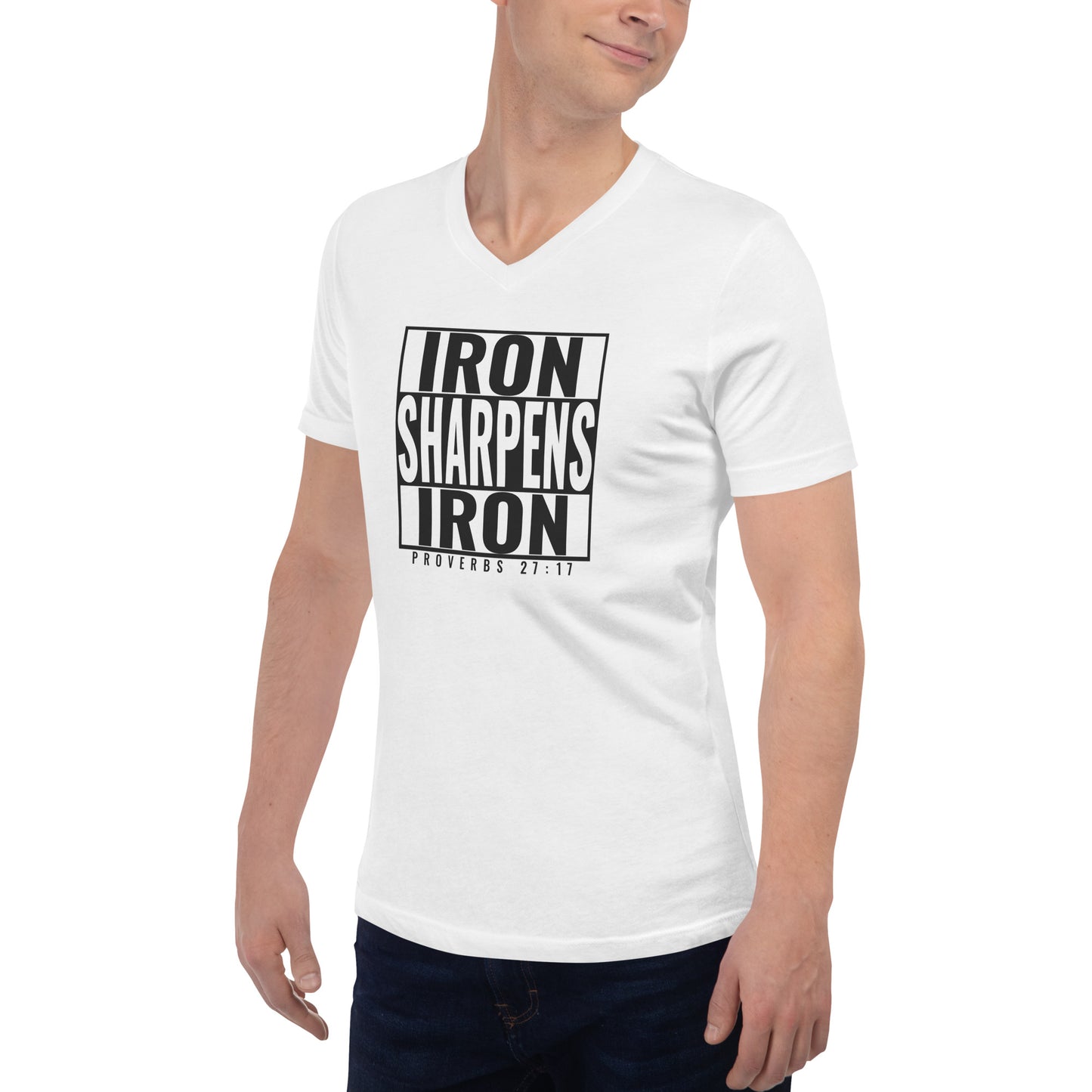 Iron Sharpens Iron Unisex Short Sleeve V-Neck T-Shirt