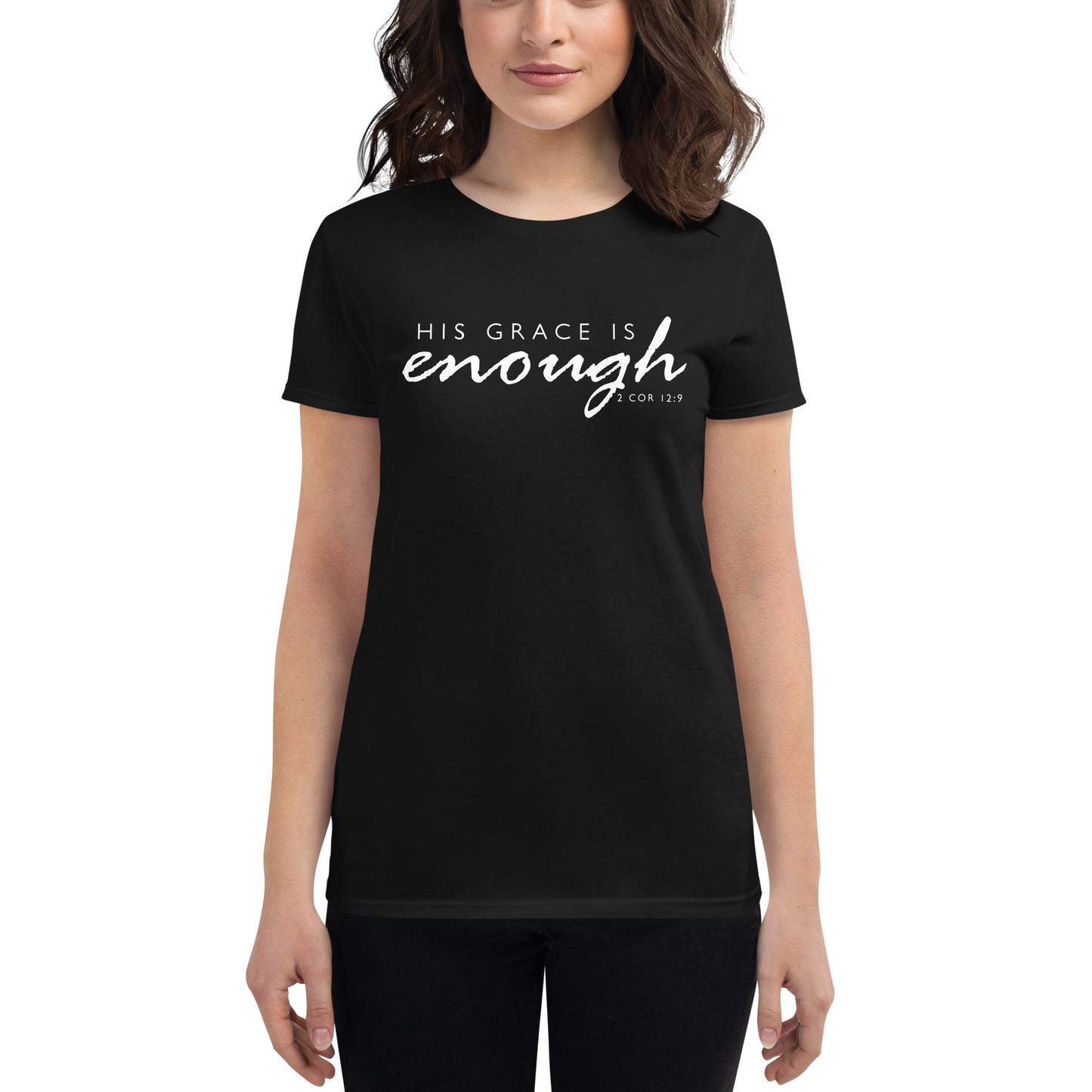 2 Corinthians 12:9 His Grace Is Enough Women's Short Sleeve Shirt