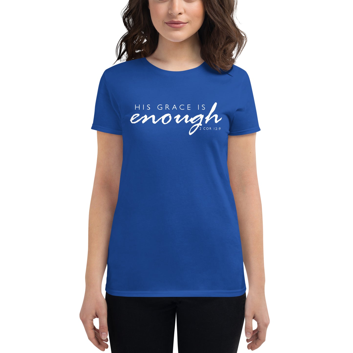 2 Corinthians 12:9 His Grace Is Enough Women's Short Sleeve Shirt