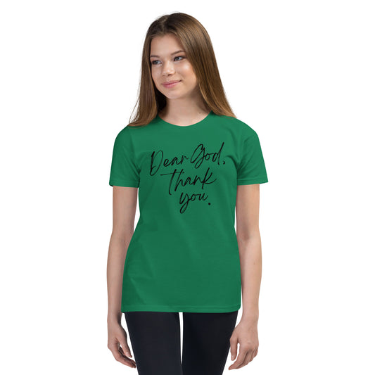 Dear God, Thank You Youth Short Sleeve T-Shirt